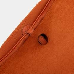 Pre Owned Hermes Orange Vache Liege and Toile Sac Colorado PM