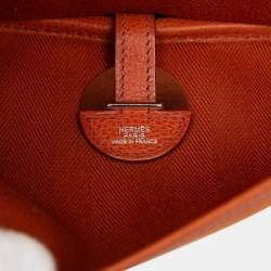 Pre Owned Hermes Orange Vache Liege and Toile Sac Colorado PM