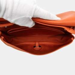 Pre Owned Hermes Orange Vache Liege and Toile Sac Colorado PM