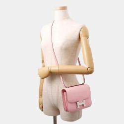 Pre Owned Hermes Constance3 Miroir Rose Sakura Swift Leather Size Mini
