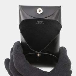 Pre Owned Hermes Bastia Black Box Calf Leather
