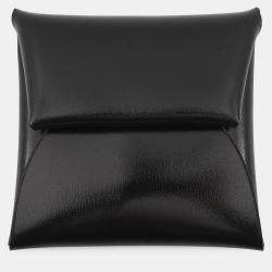 Pre Owned Hermes Bastia Black Box Calf Leather