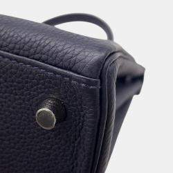 Pre Owned Hermes Kelly Retourne Blue Nuit Togo Leather Size 28