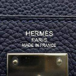 Pre Owned Hermes Kelly Retourne Blue Nuit Togo Leather Size 28