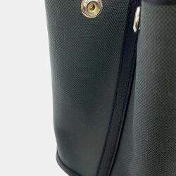 Pre Owned Hermes Garden Party Vert Mangrove/Black Toile Military Negonda Leather Size Tpm