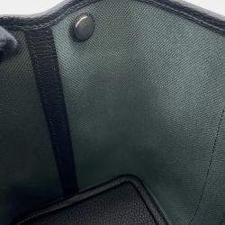 Pre Owned Hermes Garden Party Vert Mangrove/Black Toile Military Negonda Leather Size Tpm