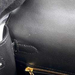 مملوكة مسبقًا Hermes Kelly Padded Sellier Black Swift Leather Size 25
