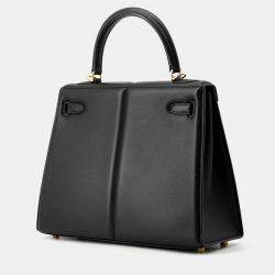مملوكة مسبقًا Hermes Kelly Padded Sellier Black Swift Leather Size 25