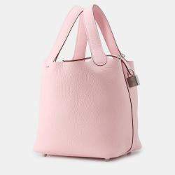 مملوكة مسبقًا Hermes Picotin Lock 18 Rose Sakura Taurillon Clemence Handbag