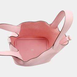 مملوكة مسبقًا Hermes Picotin Lock 18 Rose Sakura Taurillon Clemence Handbag
