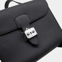 Pre Owned Hermes Sac A Depeches Black Togo Leather Size 21