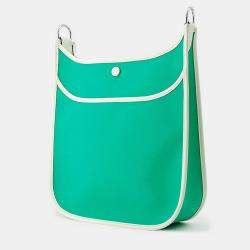 مملوكة مسبقًا Hermes Neo Evelyne Menthe/Blue Azteque/Vert Fizz Toile Officier Swift Leather Size PM