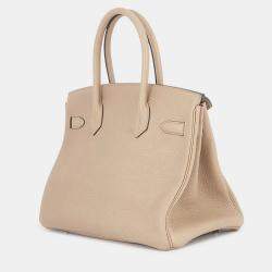 Pre Owned Hermes Birkin Beige Marfa Togo Leather Size 30
