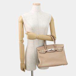 Pre Owned Hermes Birkin Beige Marfa Togo Leather Size 30