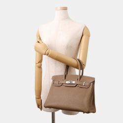Pre Owned Hermes Birkin Etoupe Togo Leather Size 30