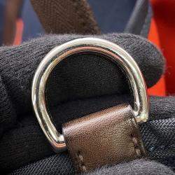 مملوكة مسبقًا حقيبة هيرمس "ساكد بانسيغ غروم" قماش توال شيفرون أزرق/تيو