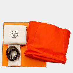 مملوكة مسبقًا حقيبة هيرمس "ساكد بانسيغ غروم" قماش توال شيفرون أزرق/تيو