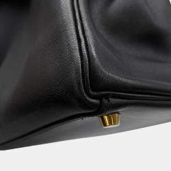 Pre Owned Hermes Kelly Retourne Black Gulliver Leather Size 35