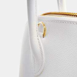 Pre Owned Hermes Bolide 1923 New White Evercolor Size 25