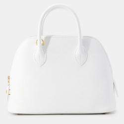 Pre Owned Hermes Bolide 1923 New White Evercolor Size 25