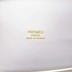 Pre Owned Hermes Bolide 1923 New White Evercolor Size 25