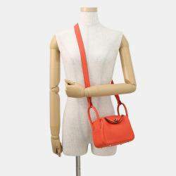 Pre Owned Hermes Lindy Rose Texas Taurillon Clemence Size Mini