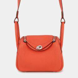 Pre Owned Hermes Lindy Rose Texas Taurillon Clemence Size Mini