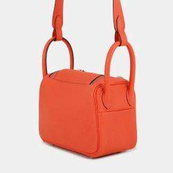 Pre Owned Hermes Lindy Rose Texas Taurillon Clemence Size Mini