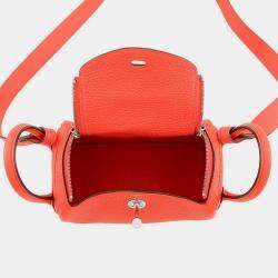 Pre Owned Hermes Lindy Rose Texas Taurillon Clemence Size Mini