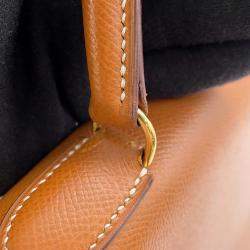 Pre Owned Hermes Kelly Sellier Gold Courchevel Size 32