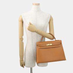 Pre Owned Hermes Kelly Sellier Gold Courchevel Size 32