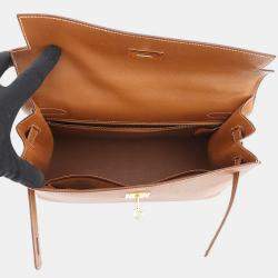 Pre Owned Hermes Kelly Sellier Gold Courchevel Size 32