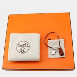 Pre Owned Hermes Herbag Zip Rougesellier Toile Officier Box Calf Leather Size Pm