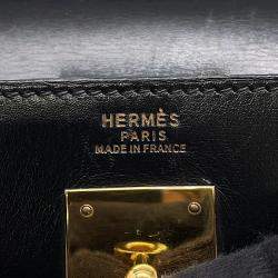 Pre Owned حقيبة هيرمس كيلي سيليير جلد عجل صندوقية سوداء حجم 32