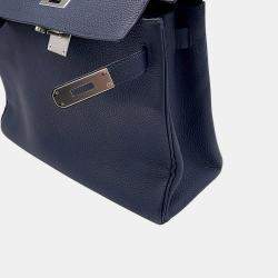 Pre Owned Hermes Kelly Retourne Blue Nuit Togo Leather Size 28