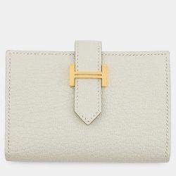 مملوكة مسبقًا محفظة عملات معدنية صغيرة هيرمس بيرن مشمولة جلد مايزور ماعز بالفطر