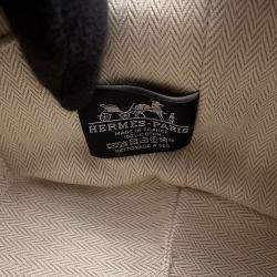 Pre Owned Hermes Bride A Black H Pavilion Marine Canvas PM