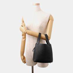 Pre Owned Hermes Picotin Lock Black Taurillon Clemence 18