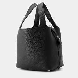 Pre Owned Hermes Picotin Lock Black Taurillon Clemence 18