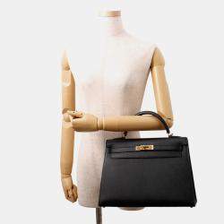Pre Owned Hermes Kelly Sellier Black Epsom Size 32