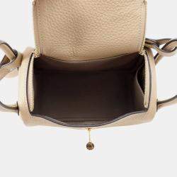 Pre Owned Hermes Lindy Trench/Etoupe Taurillon Clemence Size Mini