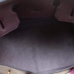 Hermes Bordeaux Togo Leather Gold Hardware Birkin 35 Bag
