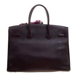 Hermes Bordeaux Togo Leather Gold Hardware Birkin 35 Bag