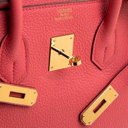 Hermes Rose Lipstick Togo Leather Gold Hardware Birkin 35 Bag