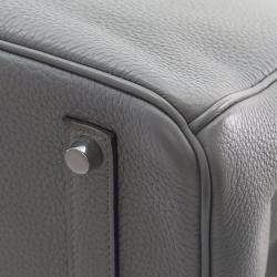 Pre Owned حقيبة هيرمس بيركين 35 جلد توغو عجل رمادي موات فيرسو بمقبض علوي