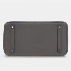 Pre Owned حقيبة هيرمس بيركين 35 جلد توغو عجل رمادي موات فيرسو بمقبض علوي