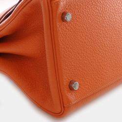 Pre Owned حقيبة هيرمس كيلي 42 برتقالي توريلون كليمونس شانه مع شراريب