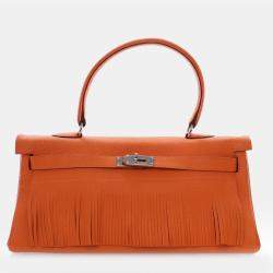 Pre Owned حقيبة هيرمس كيلي 42 برتقالي توريلون كليمونس شانه مع شراريب