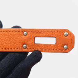 Pre Owned حقيبة هيرمس كيلي 42 برتقالي توريلون كلي مونس شانه مع شراريب