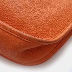 Pre Owned Hermes Evelyne III 29 Orange H Taurillon Clemence Leather Crossbody Bag